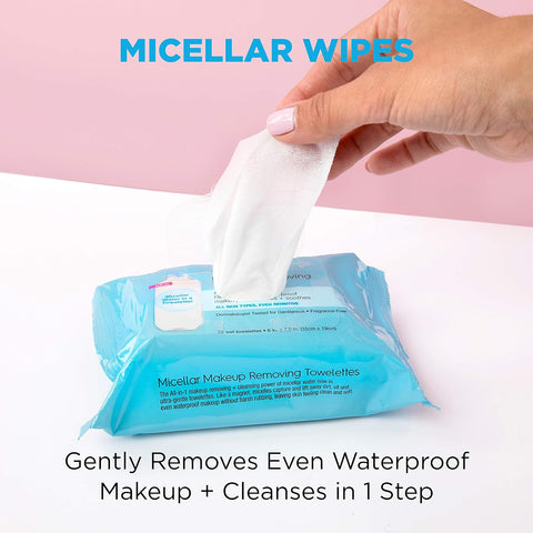 Garnier Micellar Facial Cleanser & Makeup Remover Wipes for Waterproof Makeup (25 Wipes), 1 Count (Packaging May Vary)
