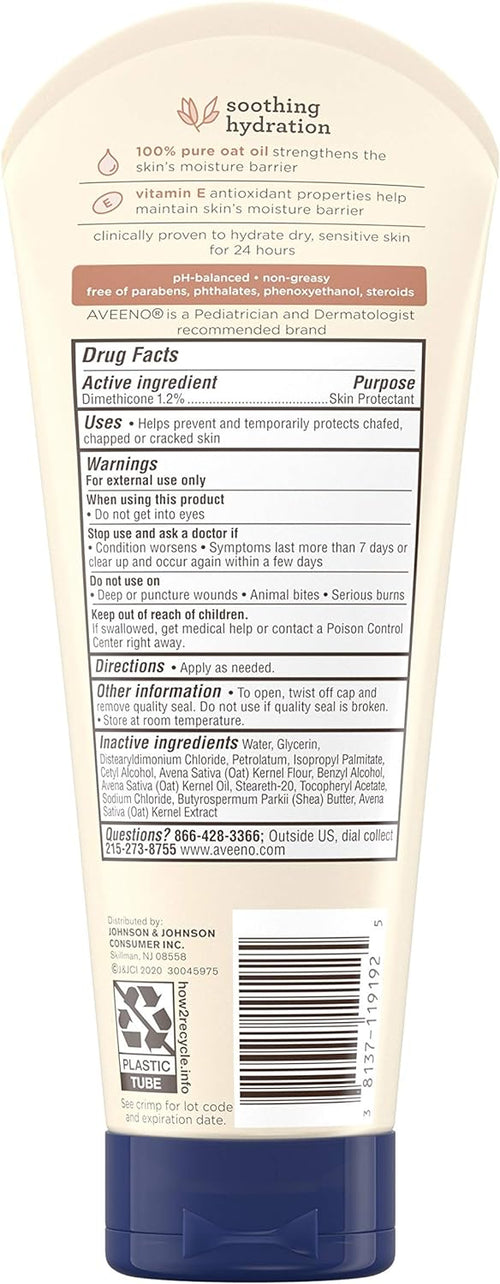 Aveeno Baby Soothing Hydration Creamy Oil for Dry and Sensitive Skin, Fragrance- and Steroid-Free, 8 Fl Oz