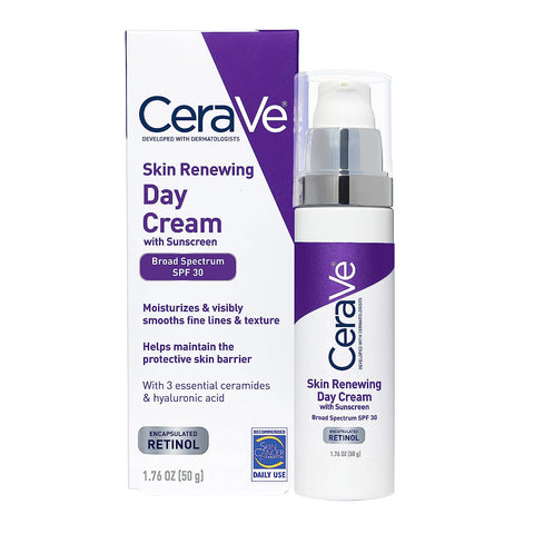 CeraVe Anti-Aging Face Cream SPF 30 | Anti-Wrinkle Retinol Cream with Hyaluronic Acid and Ceramides | 1.76 oz