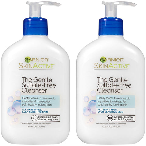 Garnier Skinactive Gentle Sulfate Free Foaming Face Wash, 2 Count