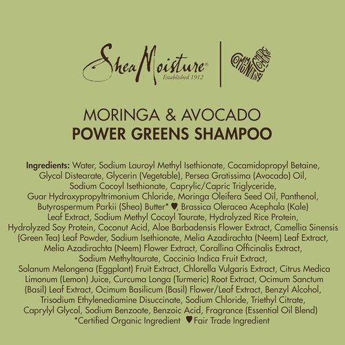 SHEA MOISTURE Moringa Avocado Power Greens Shampoo, 13 FZ