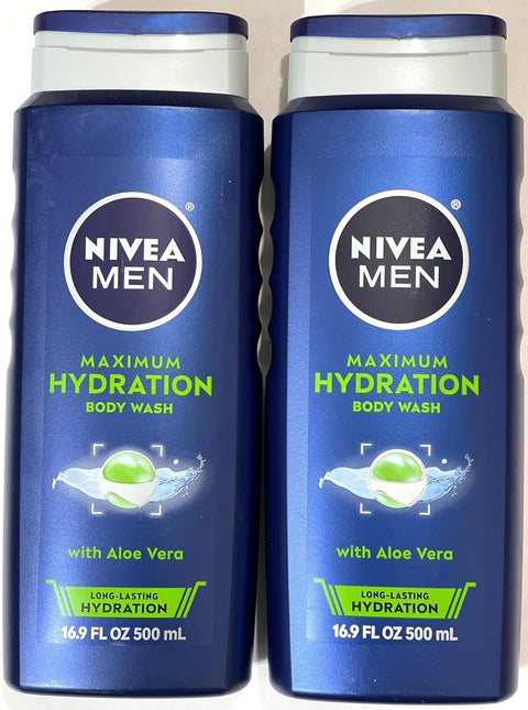 Nivea Men Maximum Hydration 3-in-1 Body Wash, 16.9 fl oz (Pack of 2)