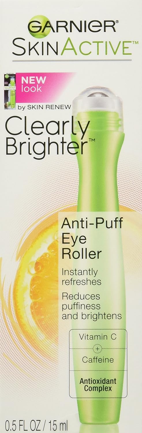 Garnier Clearly Brighter Anti-Puff Eye Roller, 0.5 Fl Oz (15mL), 1 Count (Packaging May Vary)